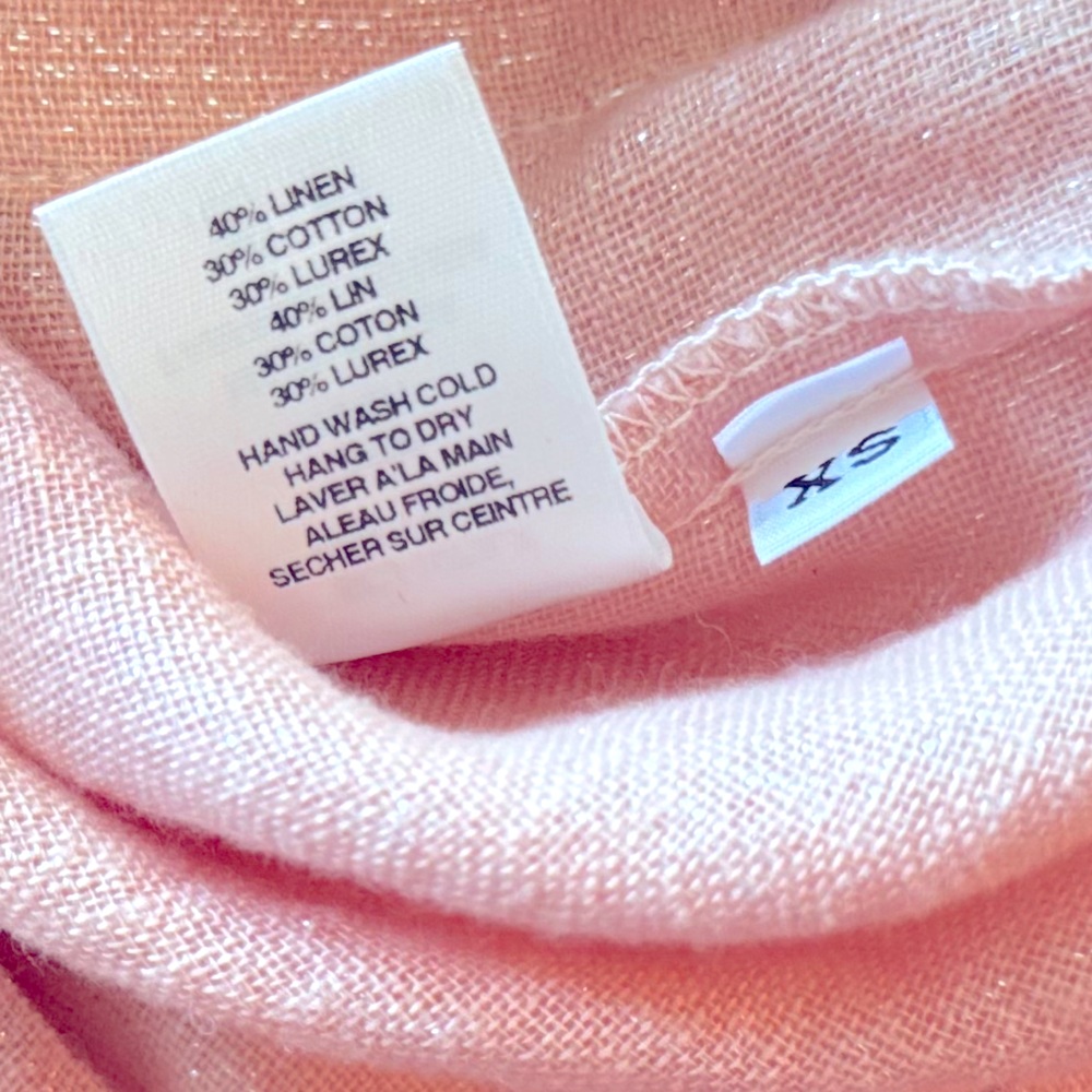 ANTHROPOLOGIE Amadi Pink Shimmer Linen Oversized Blazer Jacket Lightweight Coat - Picture 12 of 12